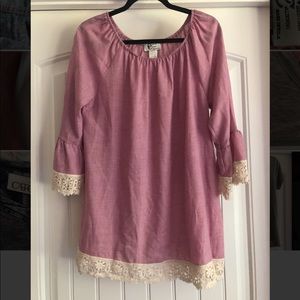 Off the shoulder pink top